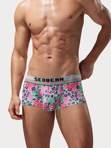 SEOBEAN Boxer shorts 'Tropical Leaves Cherry' in Pink: front
