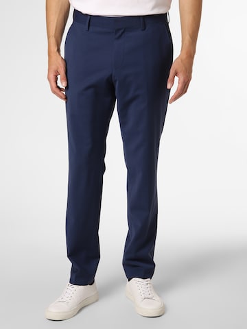 BOSS Slim fit Pleated Pants 'Genius' in Blue: front