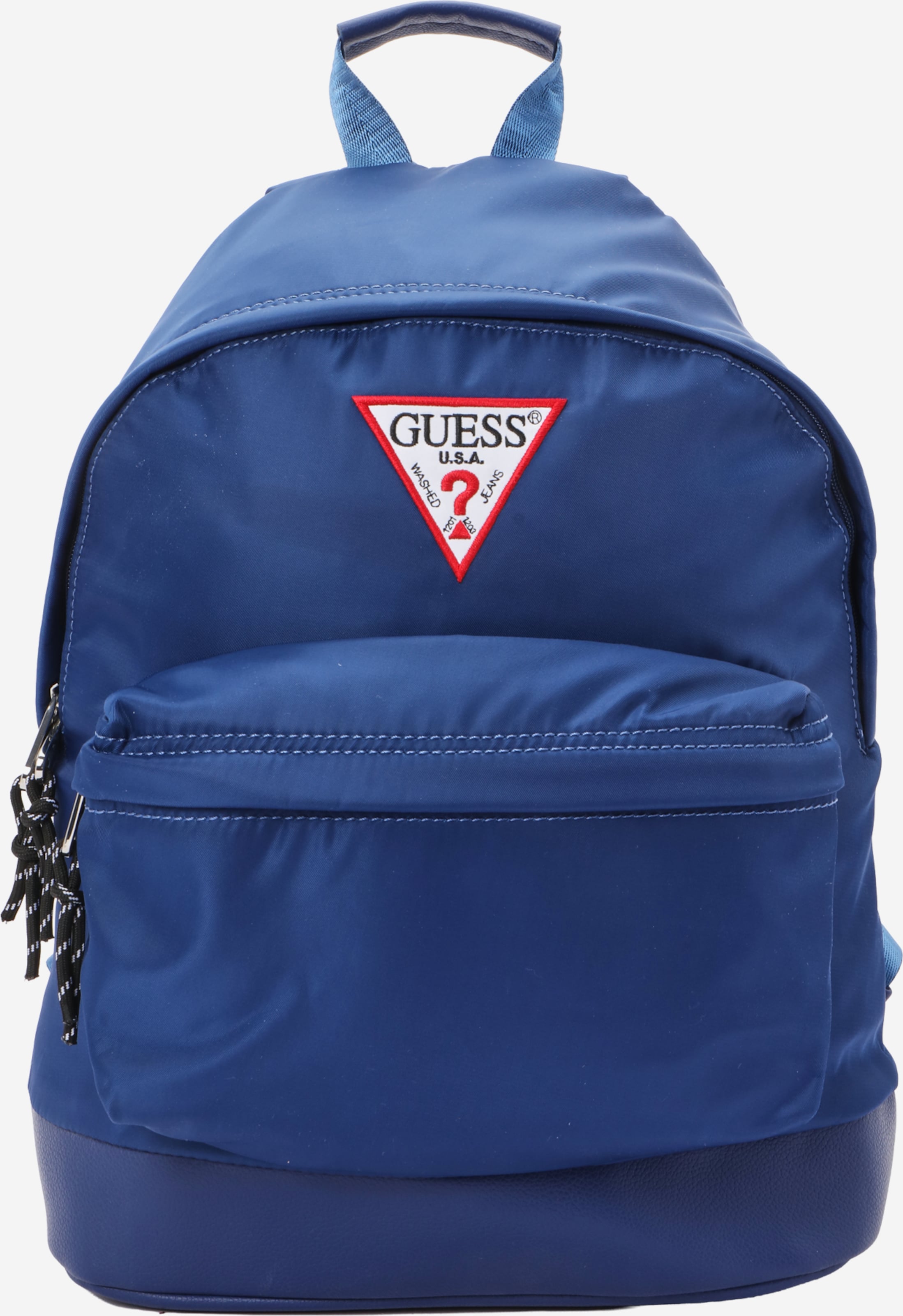 guess mini backpack blue Teddy Me perfect for school days and weekend outings alike GUESS Denim Blue and Tan