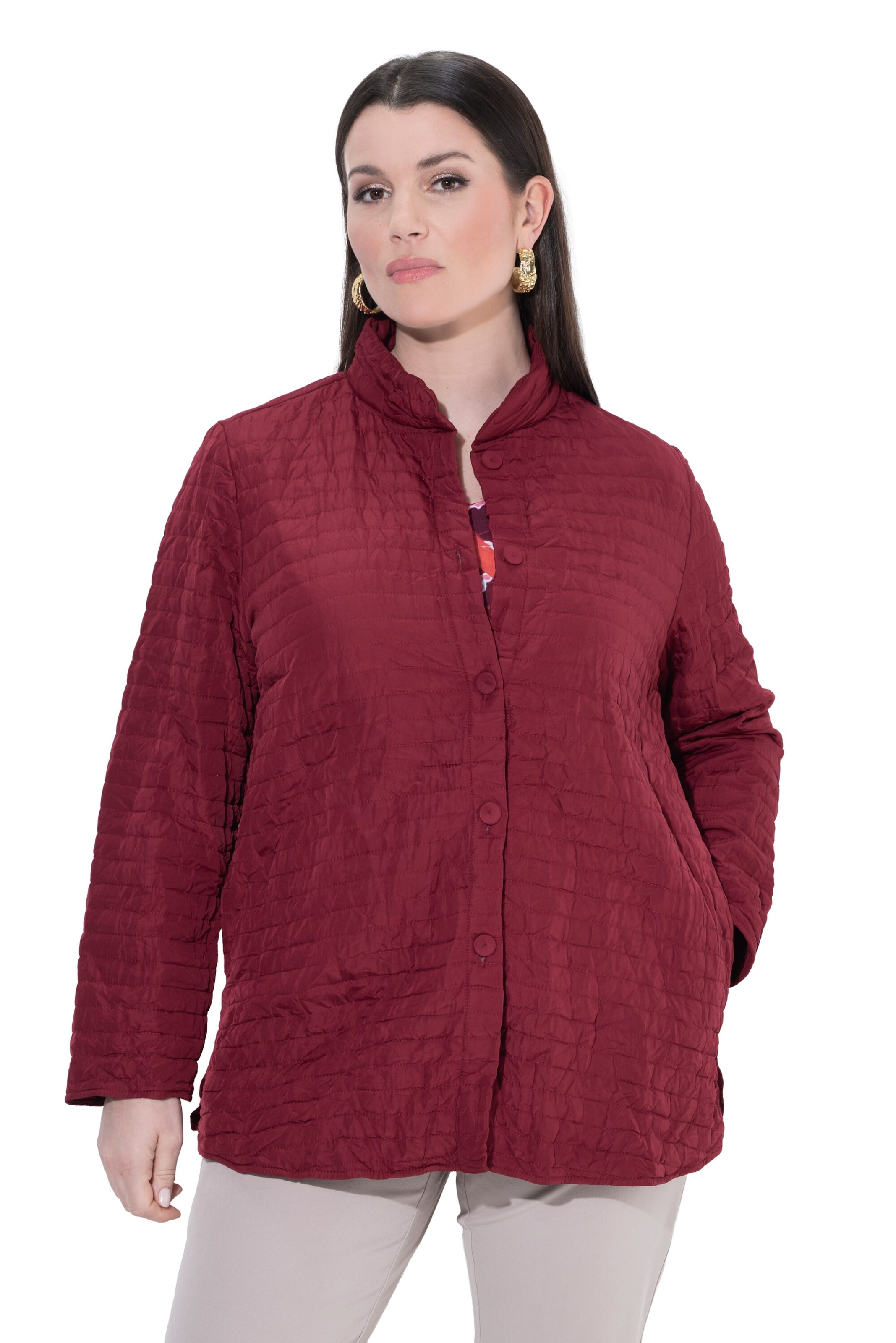 Ulla Popken Between-season jacket in Red: front