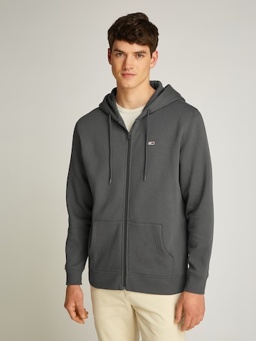 Tommy Jeans - Sudadera con cremallera en gris: frente