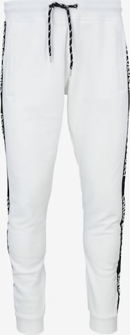 Carlo Colucci Tapered Broek 'Carfora' in Wit: voorkant