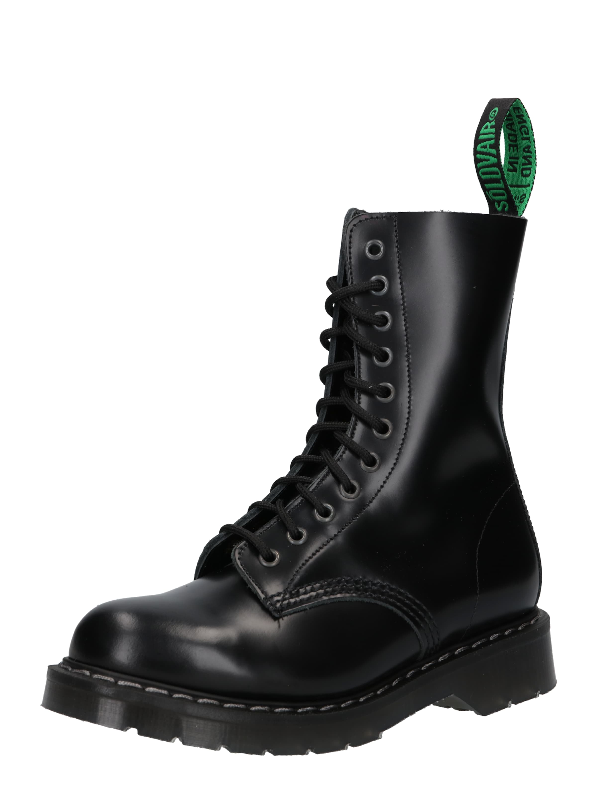 Solovair Lace-up bootie 'The 11 Eye' in Black: front