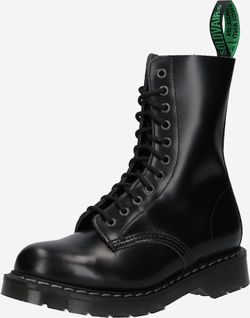 Solovair Lace-Up Ankle Boots 'The 11 Eye' in Black: front