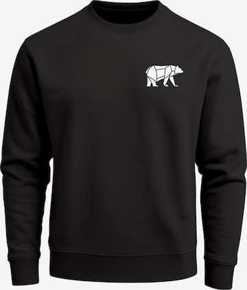 Neverless Sweatshirt 'Bär Lineart Polygon' in Black: front