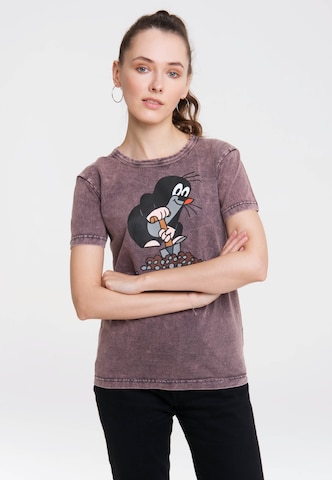 LOGOSHIRT Shirt 'Der kleine Maulwurf' in Lila: voorkant