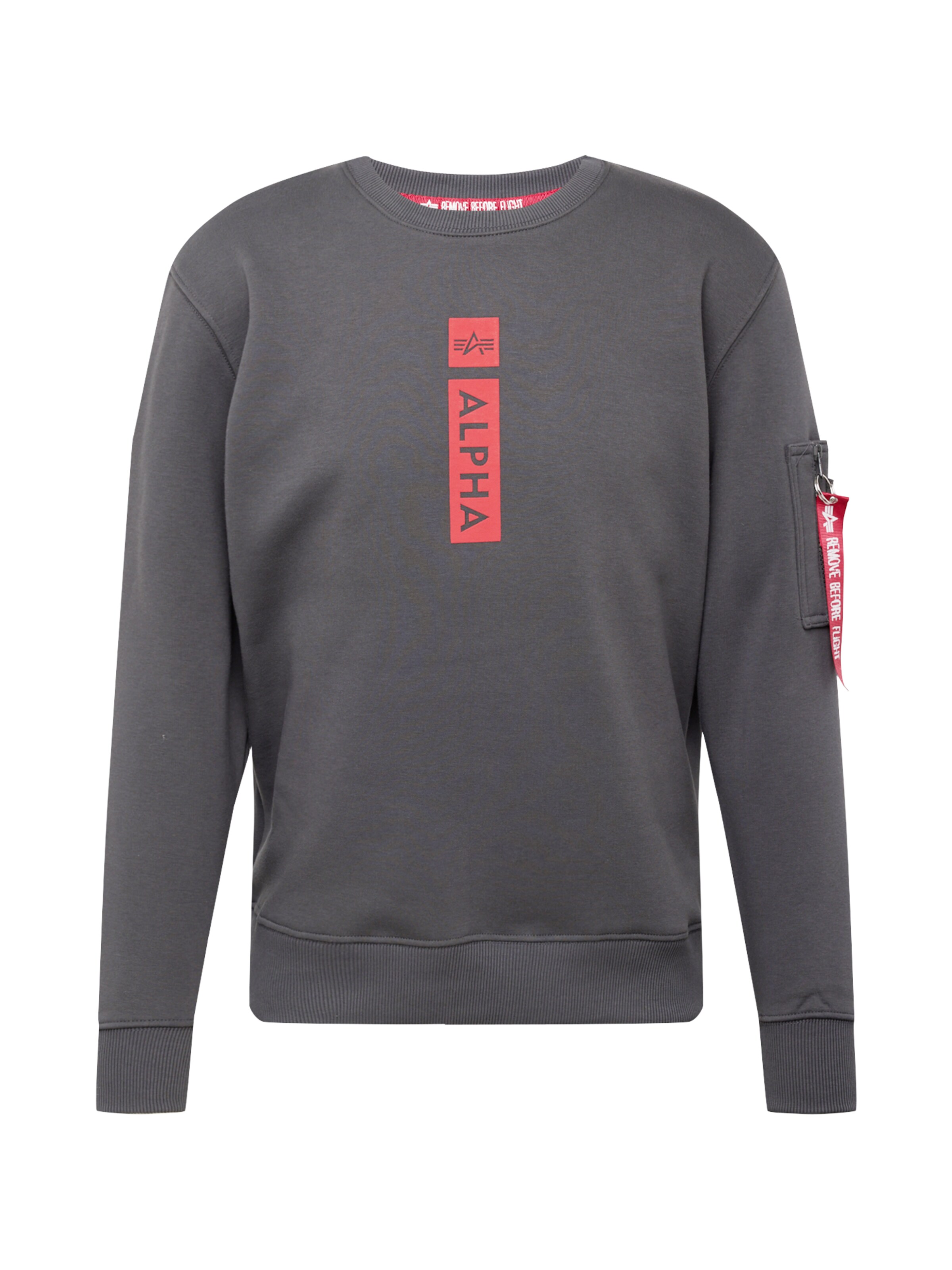 ALPHA INDUSTRIESSweater majica - siva boja: prednji dio
