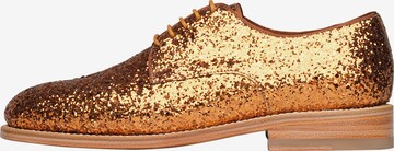 Henry Stevens Lace-Up Shoes 'Ella PD' in Gold