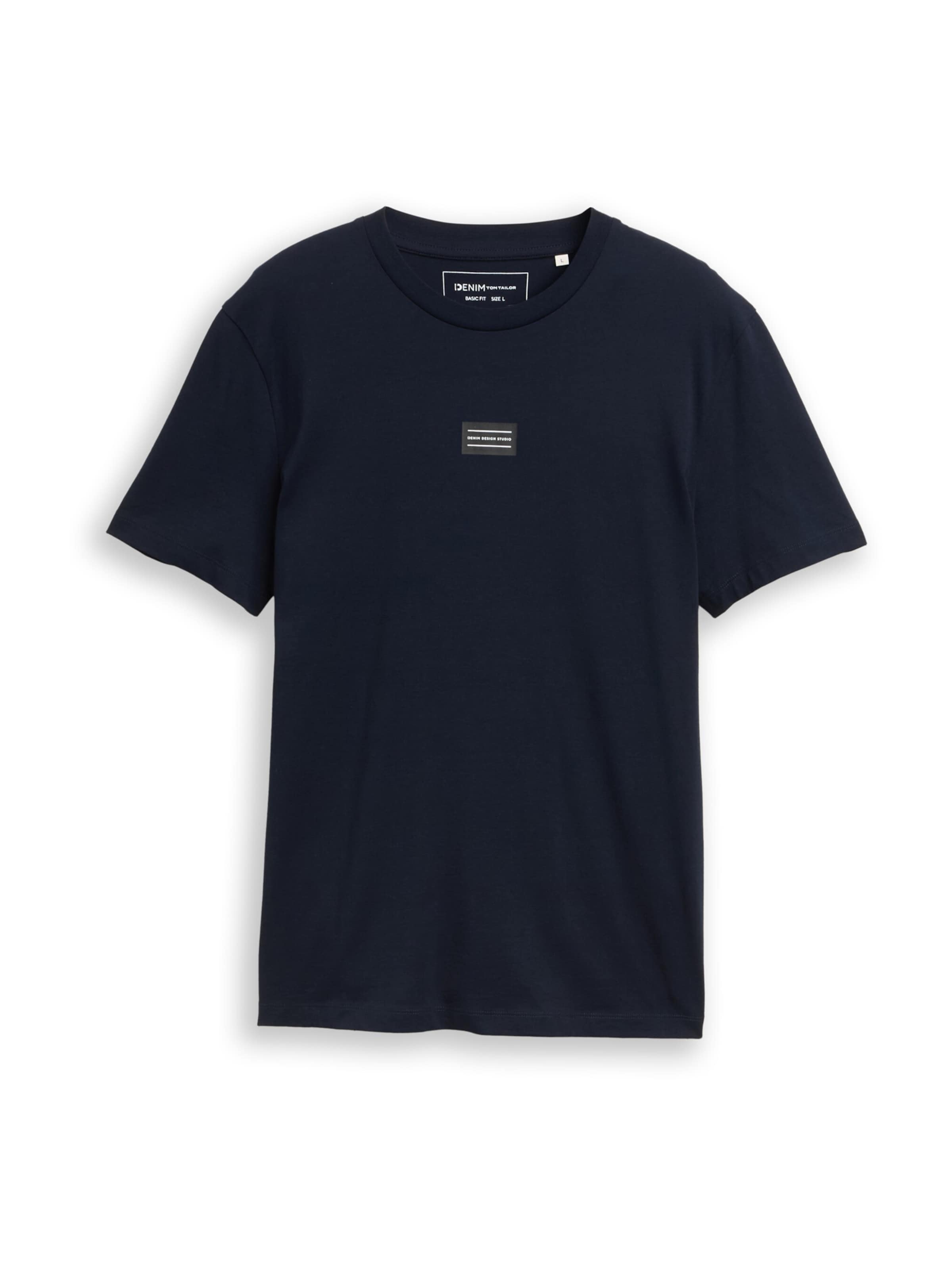 TOM TAILOR DENIM Тениска в синьо: отпред