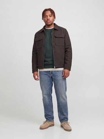 Jack & Jones Plus Mikina 'JJEBRADLEY' – zelená