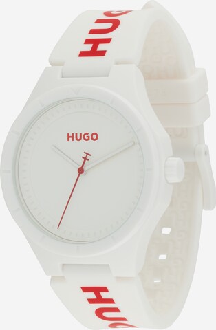 HUGO - Reloj analógico '#LIT FOR HIM' en blanco: frente