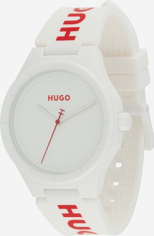HUGOAnalogni sat '#LIT FOR HIM' - bijela boja: prednji dio