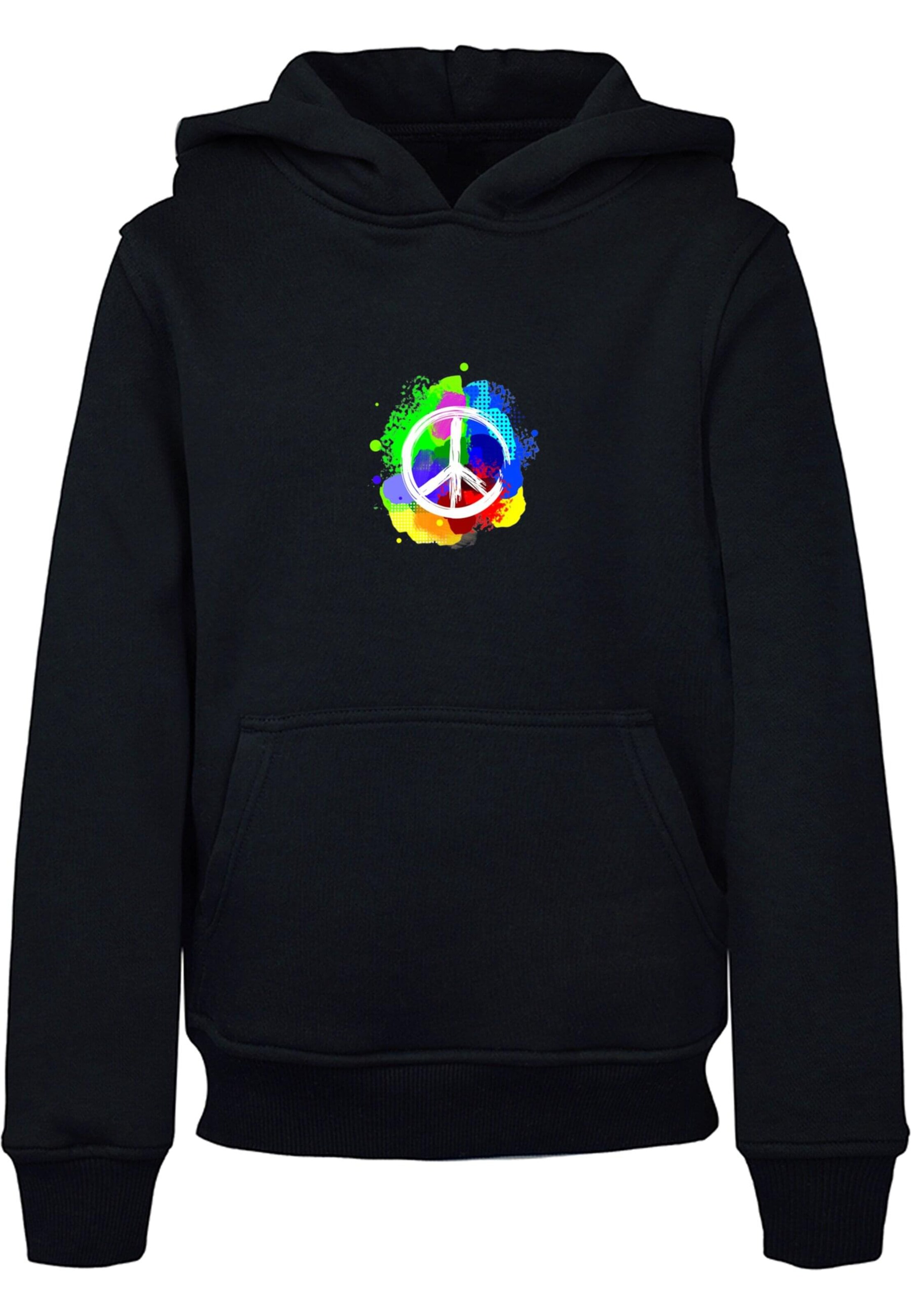 Merchcode Sweatshirt 'Peace' in Schwarz: Vorderseite