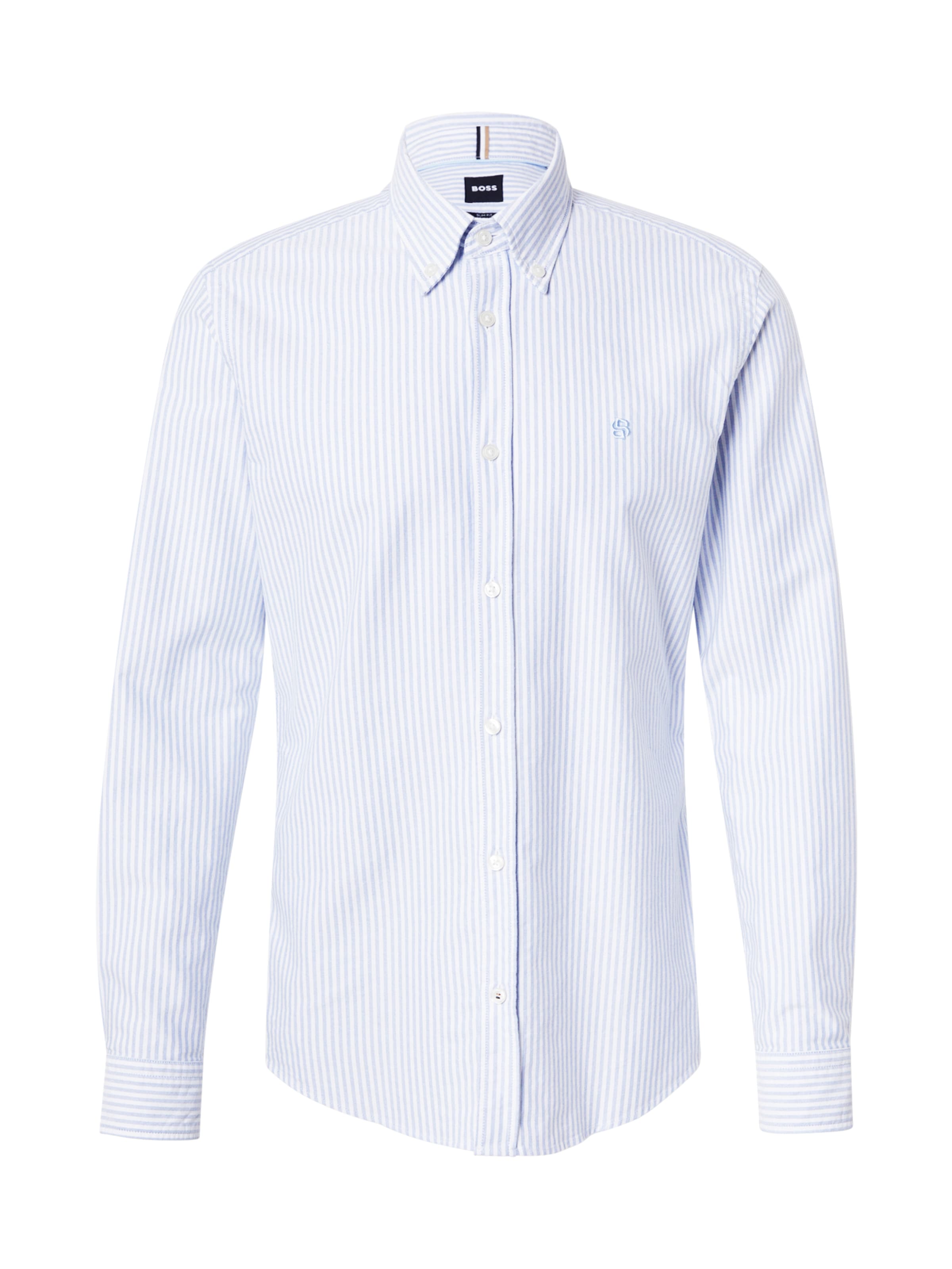BOSS Slim fit Button Up Shirt 'H-ROAN' in Blue: front