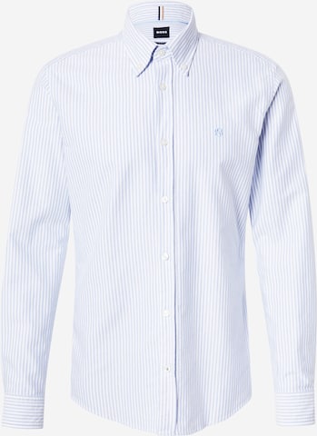 BOSS Slim fit Koszula 'H-ROAN' w kolorze niebieski: przód