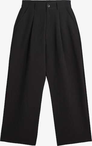 Loosefit Pantalon à pince Bershka en noir : devant