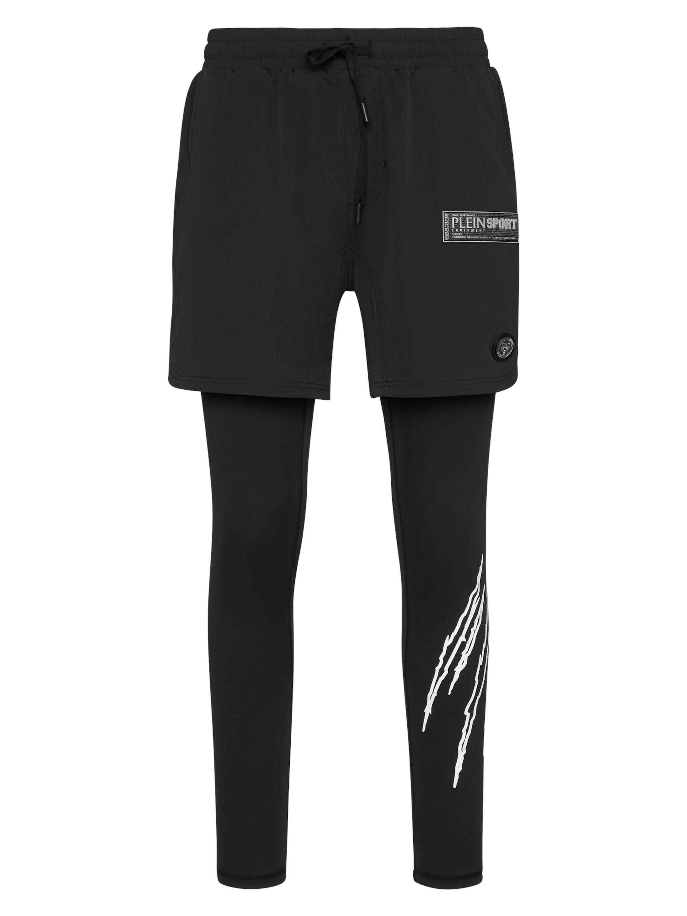 Plein Sport Skinny Trousers in Black: front