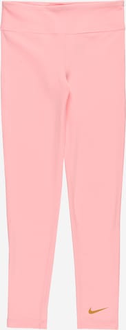 Skinny Pantaloni sportivi di NIKE in rosa: frontale