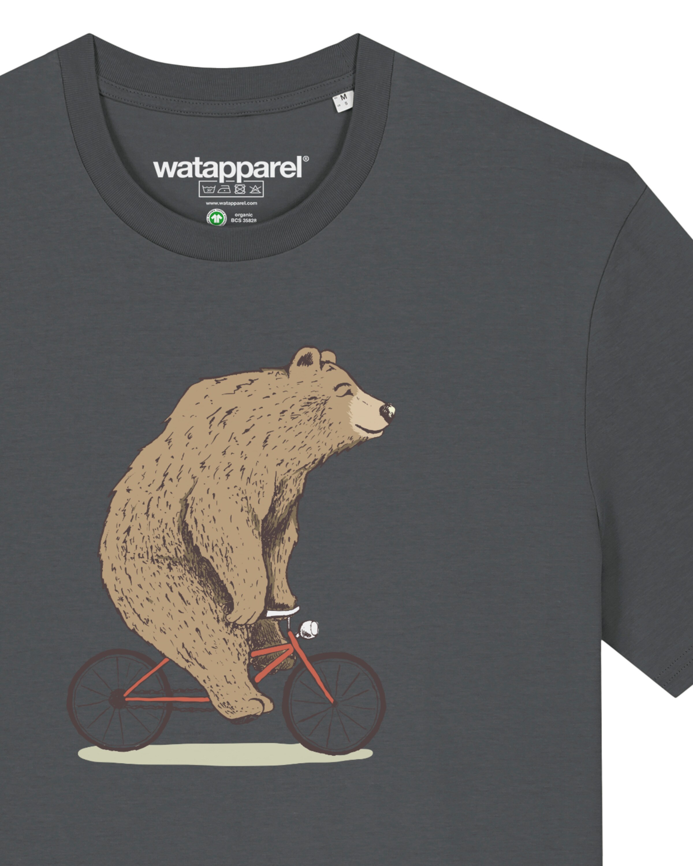 T-Shirt ' Fahrradbär ' Watapparel en gris