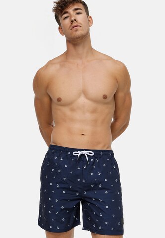 INDICODE JEANS Board Shorts 'Maya' in Blue: front