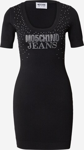 Rochie tricotat de la Moschino Jeans pe negru: față