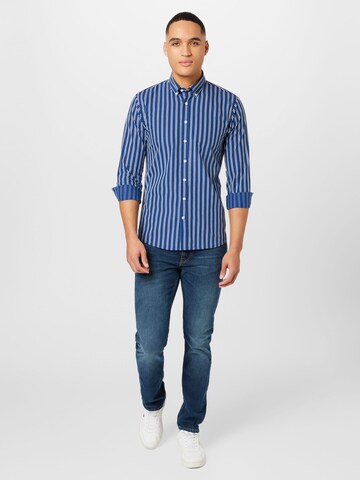 Lindbergh Regular fit Button Up Shirt in Blue