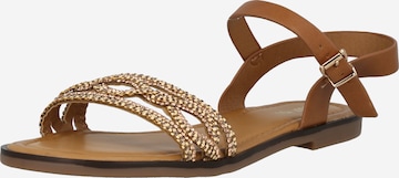 ABOUT YOU Sandals 'Lenja' in Brown: front