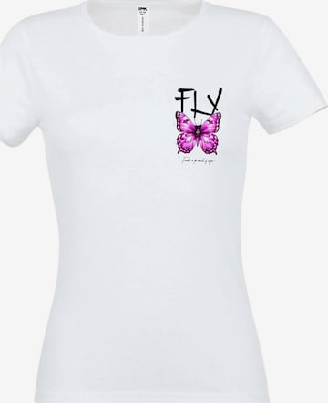 RMK Shirt 'Rundhalsausschnitt Butterfly' in Weiß: Vorderseite