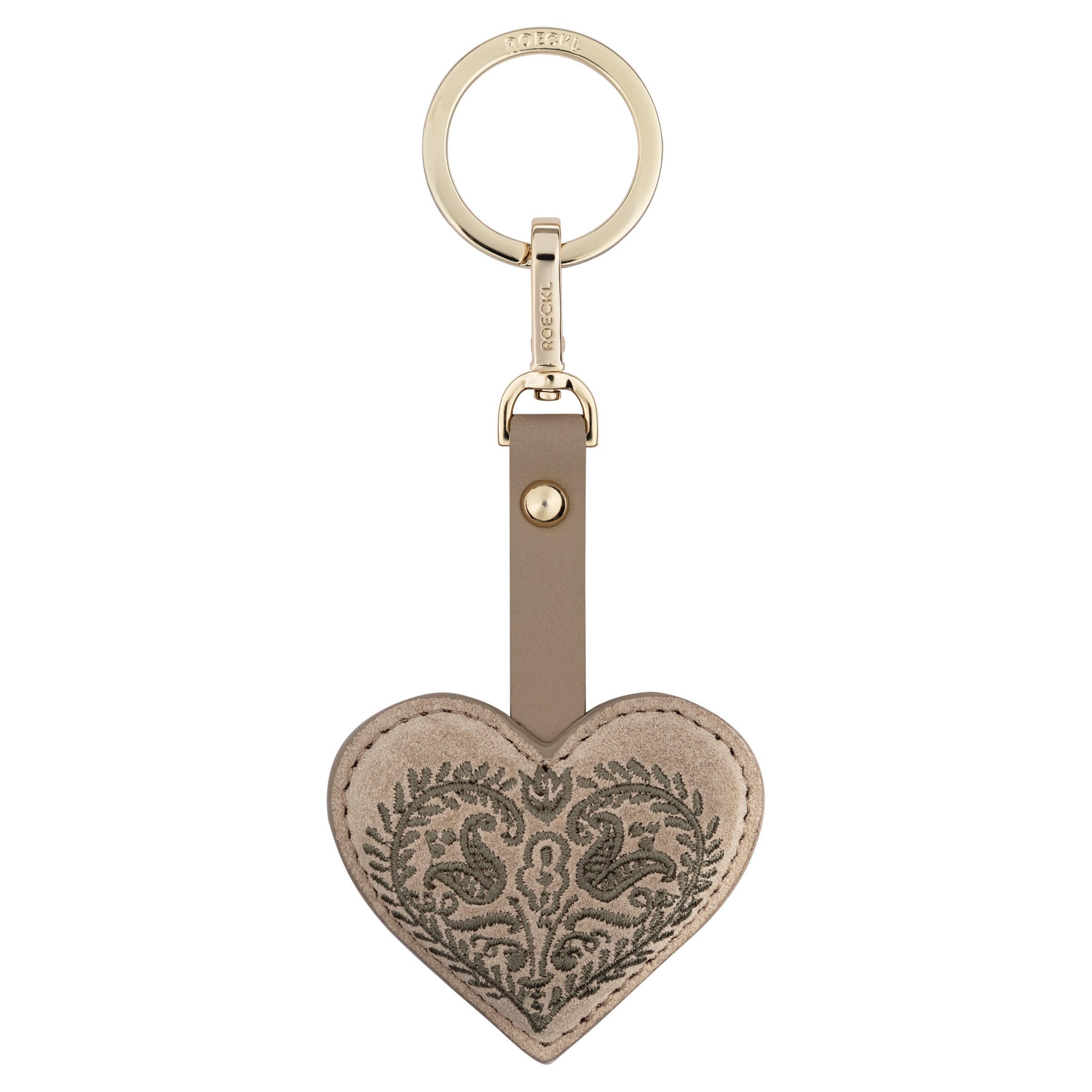 Porte-clés 'HERZBLATTL' Roeckl en beige : devant