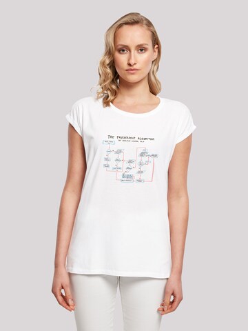 F4NT4STIC T-Shirt 'Theory Friendship Algorithm' in Weiß: Vorderseite