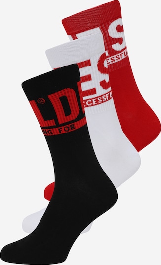 DIESEL Socken 'RAY' in feuerrot / schwarz / weiß, Produktansicht