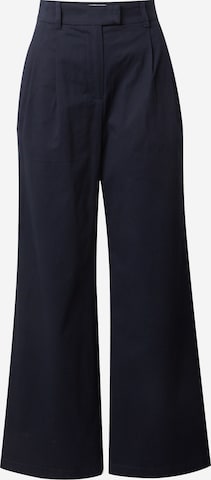 FRNCH PARIS Wide leg Bandplooibroek 'Albane' in Blauw: voorkant