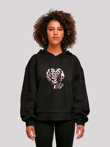F4NT4STIC Sweatshirt 'Süße Süßigkeiten Herzform Liebe' in Schwarz: Vorderseite