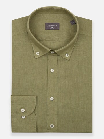 Slim fit Camicia business 'Leonardo Linen Man Shirt Pink' di 7Camicie in verde