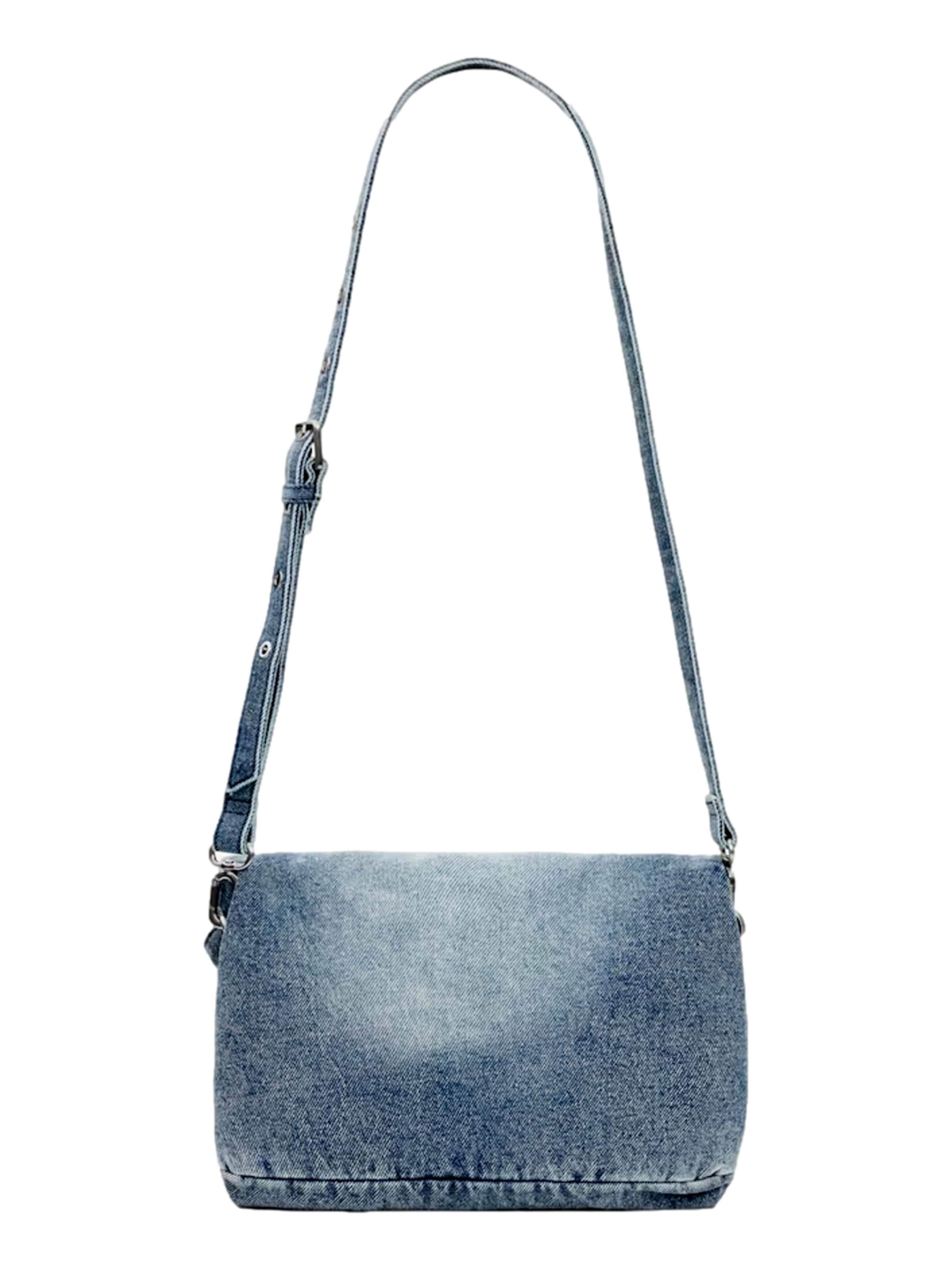 zils Desigual Rokassomiņa 'Half Logo Denim'