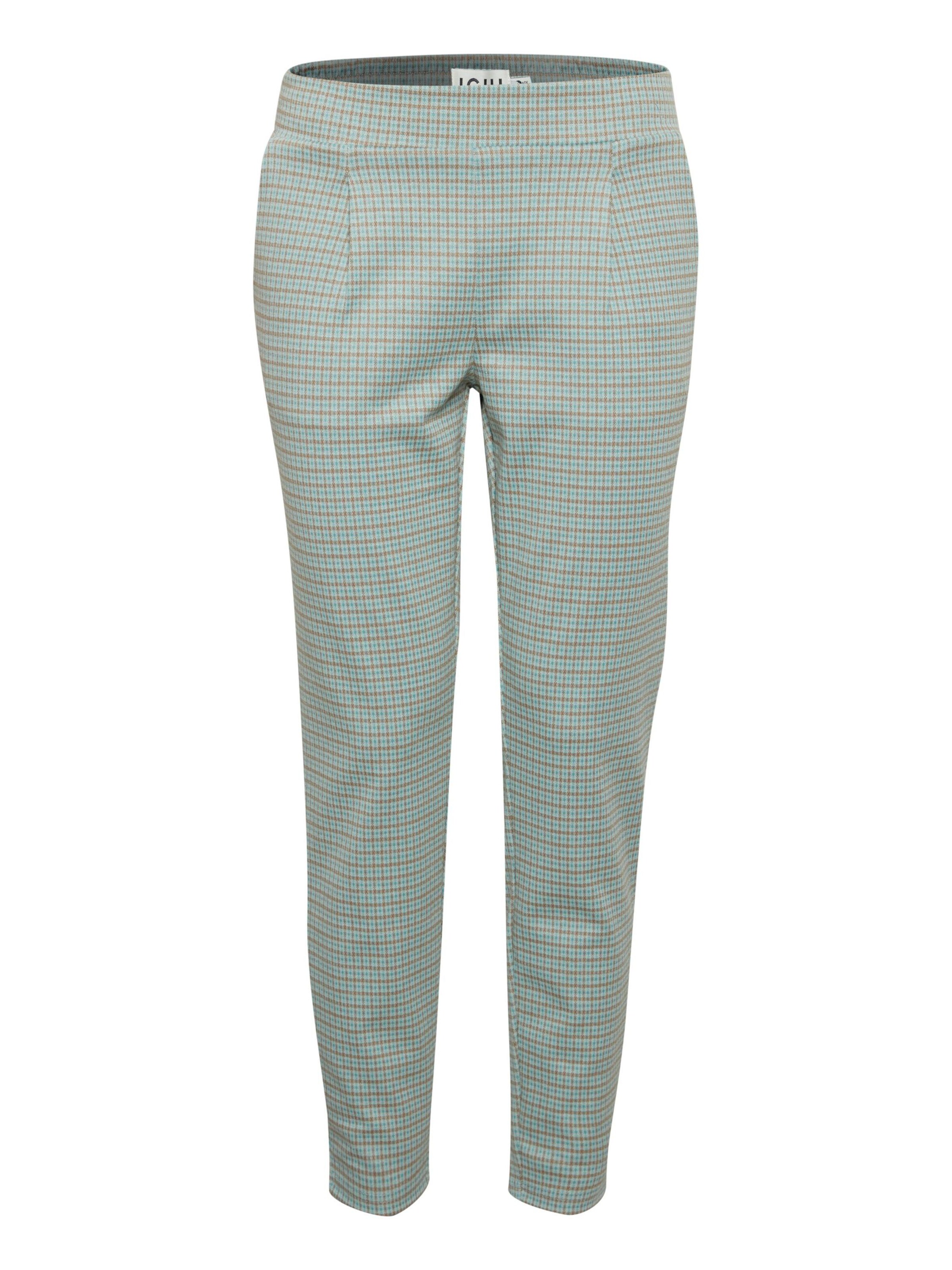 ICHI Slim fit Pleat-front trousers 'IHKate' in Green: front