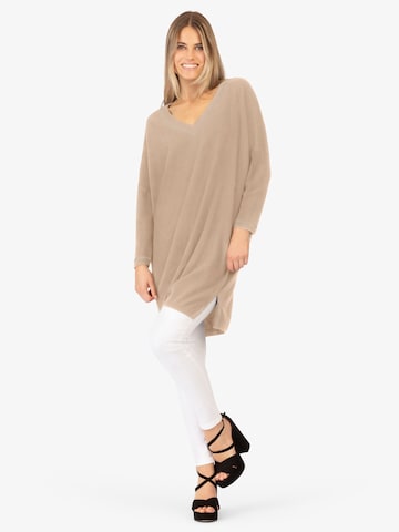 Rainbow Cashmere Knitted dress in Beige