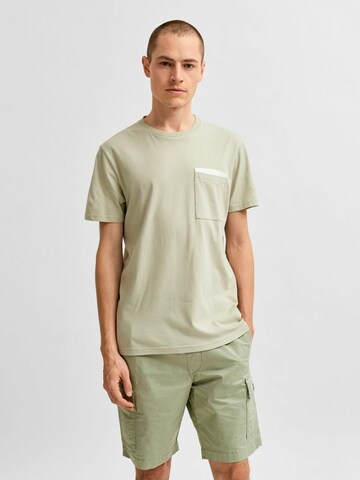 žalia SELECTED HOMME Marškinėliai: priekis