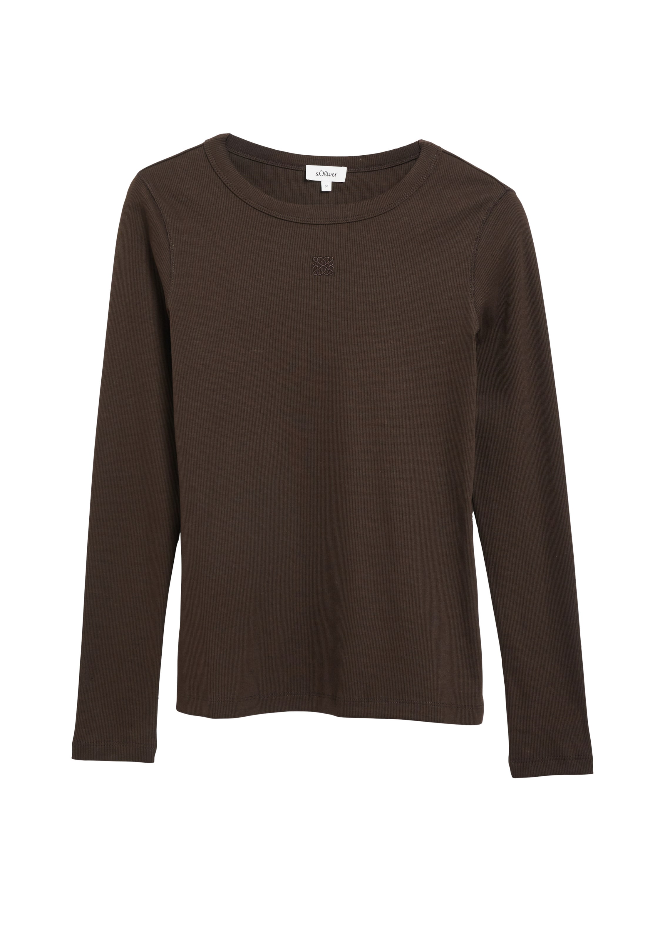 s.Oliver Shirt in Bruin: voorkant