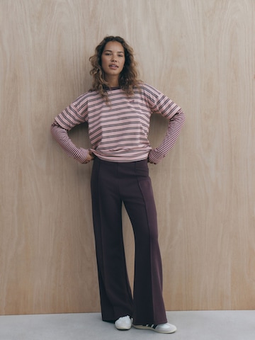 Wide leg Pantaloni di self. in marrone