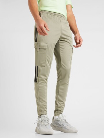 Slimfit Pantaloni sport 'Tiro' de la ADIDAS SPORTSWEAR pe gri: față