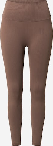 aim'n Skinny Workout Pants in Brown: front