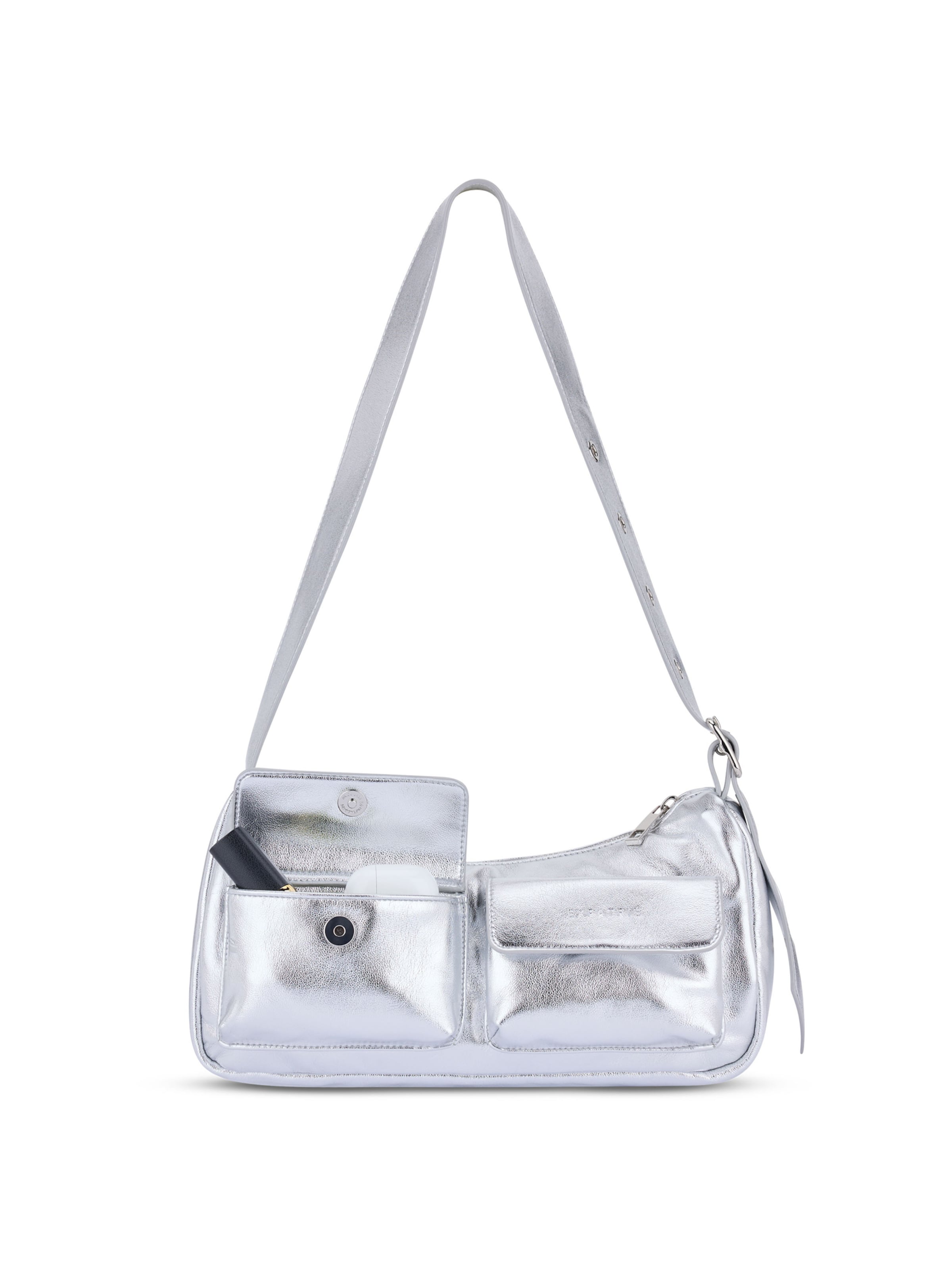 Borsa a spalla 'Electra' di Expatrié in argento