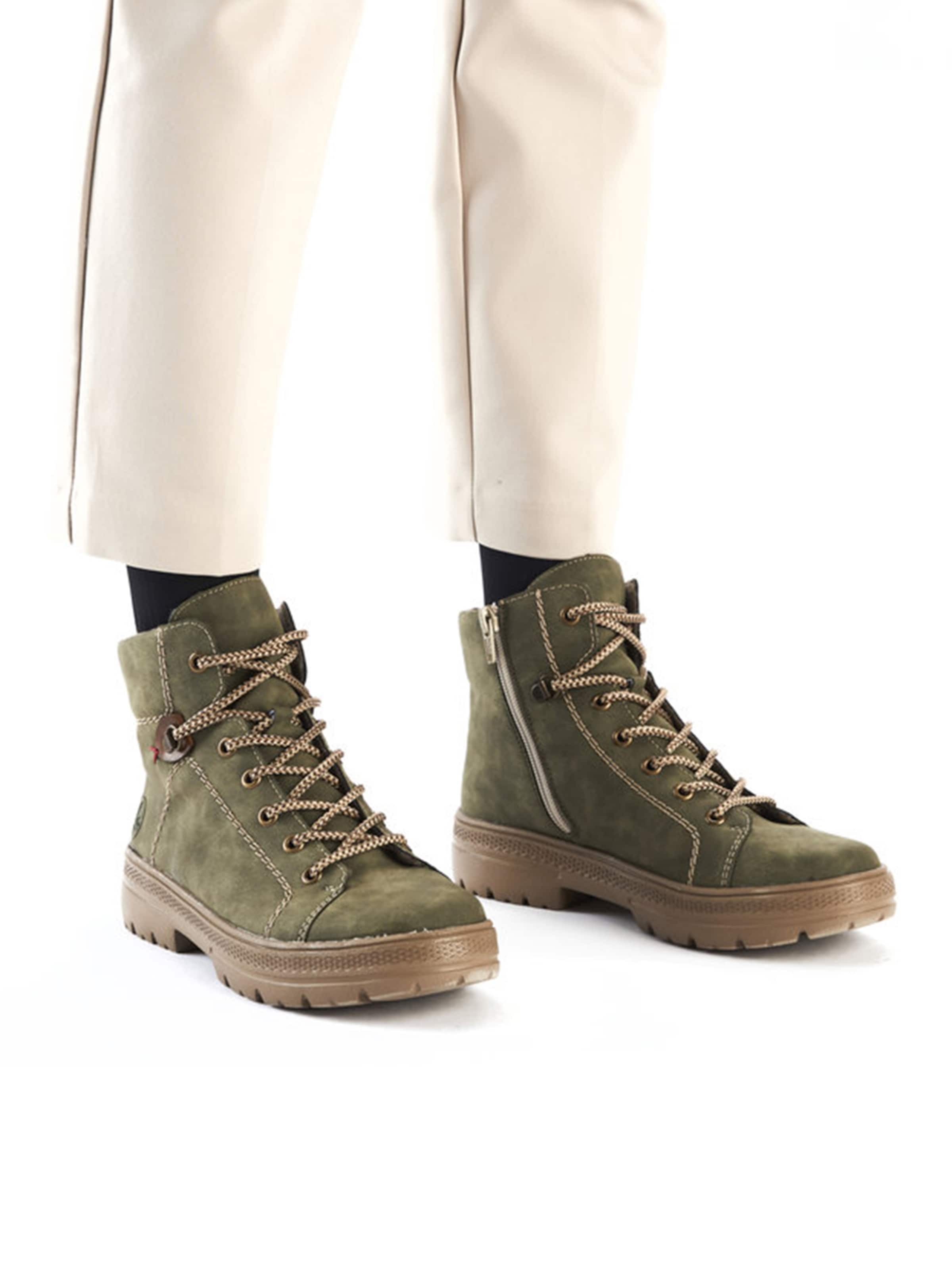 Bottines à lacets Rieker en vert