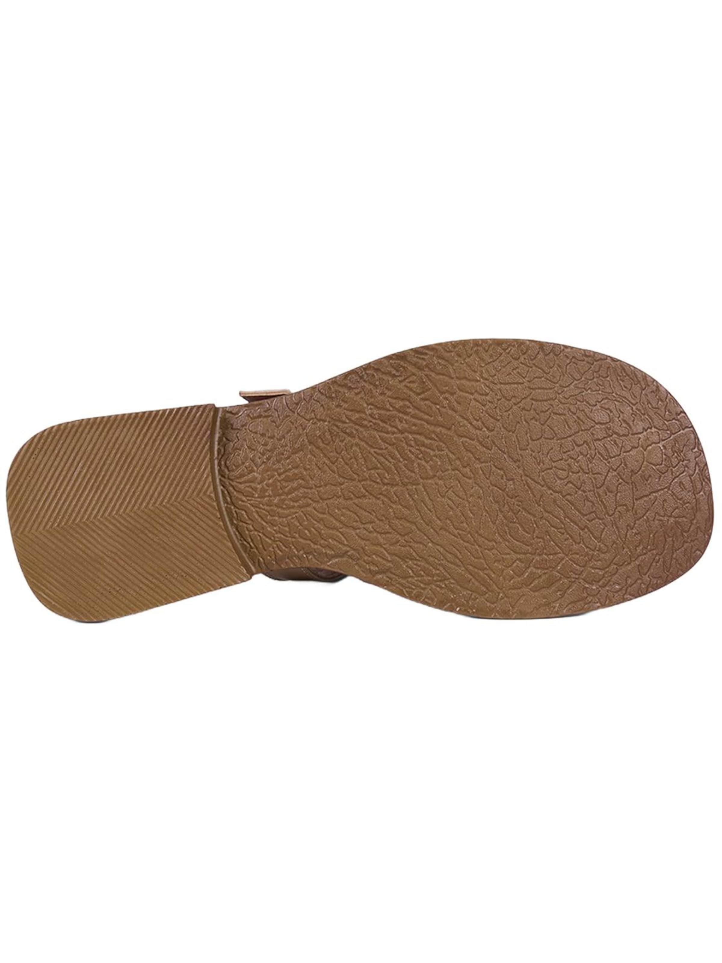 Desa Mules 'DESA Damen-Pantoletten aus Lackleder mit verstellbarer Schnalle' in Beige