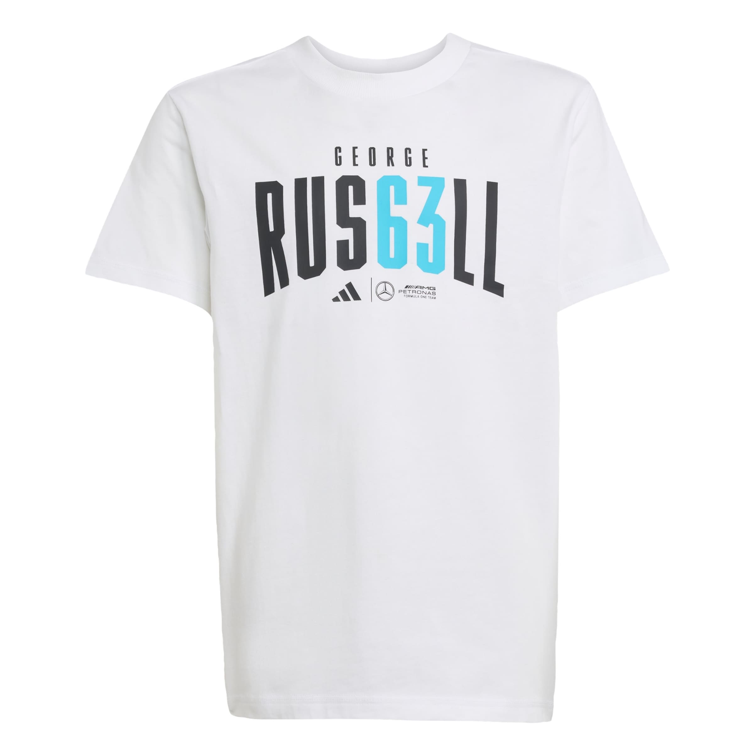T-Shirt fonctionnel 'Mercedes - AMG Petronas Formula One Team George Russell' ADIDAS PERFORMANCE en blanc : devant