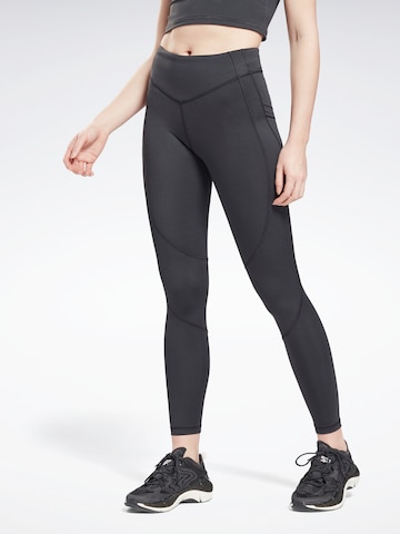 Reebok Skinny Workout Pants 'Two Tone Studio Tight' in Black: front