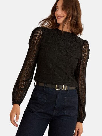 love & roses Blouse in Zwart: voorkant