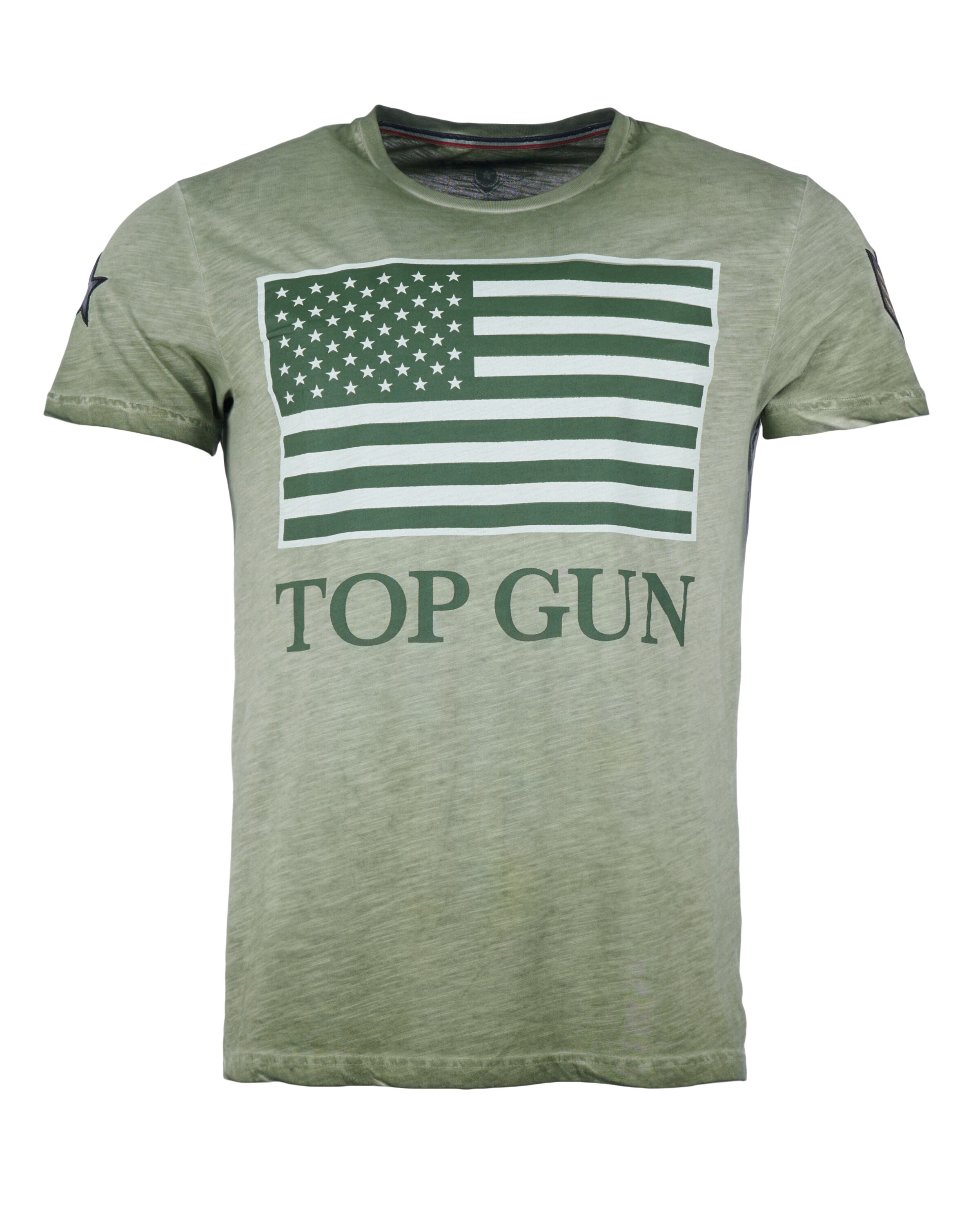 TOP GUN Shirt 'Search' in Groen: voorkant