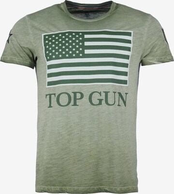 TOP GUN Shirt 'Search' in Groen: voorkant